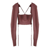 Wool rib sleeve - Camel