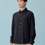 和紙コットン リラックス シャツ-Black