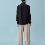 和紙コットン リラックス シャツ(UNISEX) -Black