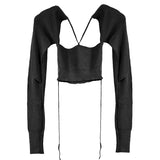 Wool rib sleeve - Black