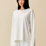 和紙コットン ロング Tシャツ-Off White