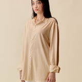 和紙コットン リラックス シャツ(UNISEX) -Pink Beige