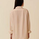 和紙コットン リラックス シャツ(UNISEX) -Pink Beige