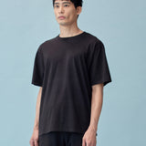 和紙コットン クルーネック Tシャツ(UNISEX) - Black