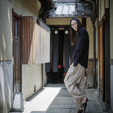 和紙コットン リラックス シャツ(UNISEX) -Black