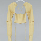 Wool rib sleeve - Yellow