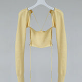 Wool rib sleeve - Yellow