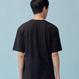 和紙コットン クルーネック Tシャツ(UNISEX) - Black