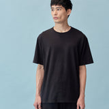 和紙コットン クルーネック Tシャツ(UNISEX) - Black