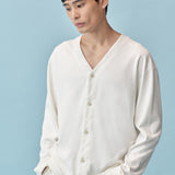 和紙コットン カーディガン-Off White