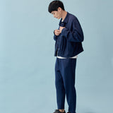 和紙コットン リラックス ジャケット(UNISEX)-Navy