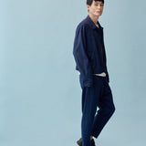 和紙コットン リラックス ジャケット(UNISEX)-Navy