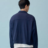和紙コットン リラックス ジャケット(UNISEX)-Navy
