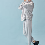 和紙コットン フーディ(UNISEX)-Greige Blue