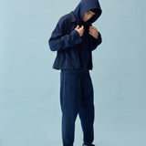 和紙コットン フーディ(UNISEX)-Navy