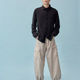 Washi Wool Cargo Trousers (UNISEX) /BEIGE /F