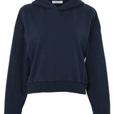 和紙コットンクロップドフーディ-Navy