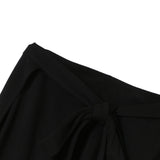 Washi waist side slit pants - Black