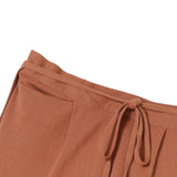 Washi waist side slit pants - Camel