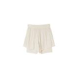 Washi Cupro Flare layered shorts - Off White