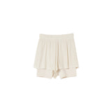 Washi Cupro Flare layered shorts - Off White