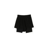 Washi Cupro Flare layered shorts - Black