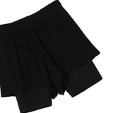 Washi Cupro Flare layered shorts - Black