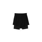 Washi Cupro Flare layered shorts - Black