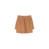 Washi Cupro Flare layered shorts - Camel