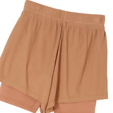 Washi Cupro Flare layered shorts - Camel