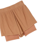 Washi Cupro Flare layered shorts - Camel