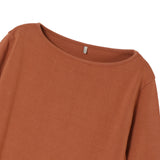 Washi half sleeve tight top - Camel