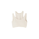 Washi ponch Neck layered Bra tops - Off White
