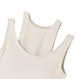 Washi ponch Neck layered Bra tops - Off White