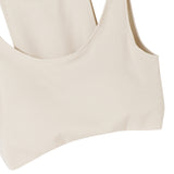 Washi ponch Neck layered Bra tops - Off White