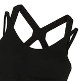 Washi ponch Double Shoulder Bra tops - Black