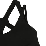 Washi ponch Double Shoulder Bra tops - Black