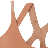 Washi ponch Double Shoulder Bra tops - Camel