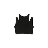 Washi ponch Neck layered Bra tops - Black