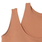 Washi ponch Neck layered Bra tops - Camel