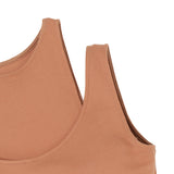 Washi ponch Neck layered Bra tops - Camel