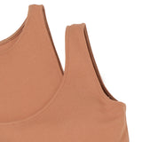 Washi ponch Neck layered Bra tops - Camel