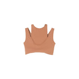 Washi ponch Neck layered Bra tops - Camel
