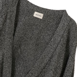 和紙ヤクショートカシュクールニット-Carcoal