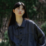和紙デニム ジャケット (UNISEX) - Indigo