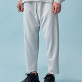 Washi Blend Tapered Trousers - Greige Blue