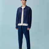 Washi Blend Relaxed Jacket - Navy