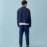 Washi Blend Relaxed Jacket - Navy