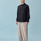 Washi Blend Relaxed Fit Shirt - Black