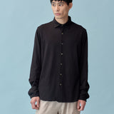 Washi Blend Relaxed Fit Shirt - Black